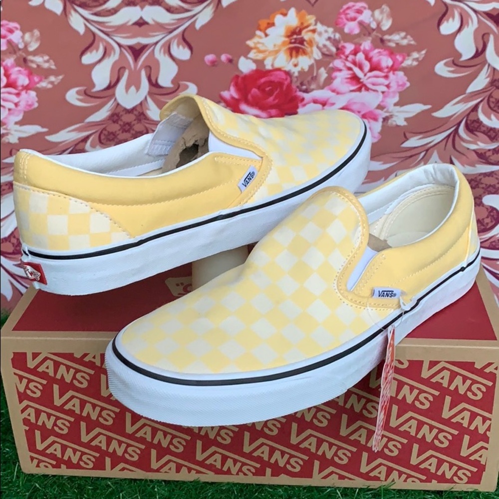 VANS CLASSIC SLIP ON CHECKERBOARD Gldnhztrwht MEN’ - Picture 4 of 16